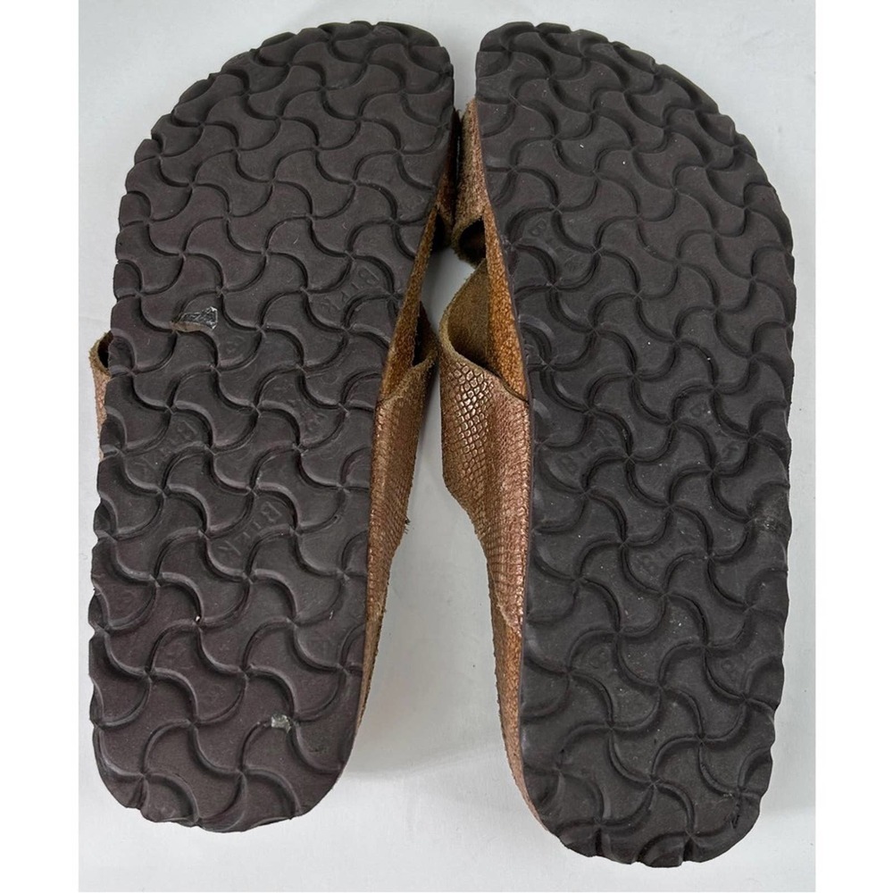Birkenstock Brown ( Rosey Gold) Textured Sandals 38 Preowned Condition - Picture 7 of 10